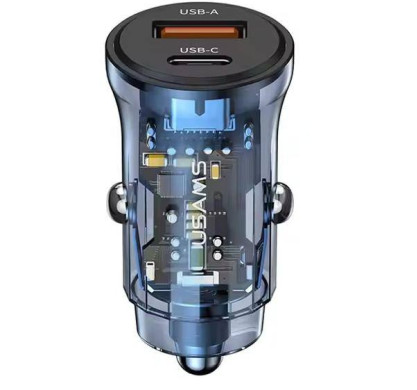 Автомобильное 3/Y/USAMS 30 W Transparent Mini Car Charger